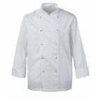 WHITE CHEFS JACKET WITH PRESS STUD FASTENING, FULL SLEEVES, CLOTHING/APRONS, UNISEX, INS05 (MEDIUM)