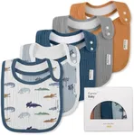 Muslin Bibs for Baby Boys Girls,Organic Muslin Baby Bib for Drooling and Teething,Soft Bandana Drool Bibs 5 Pack