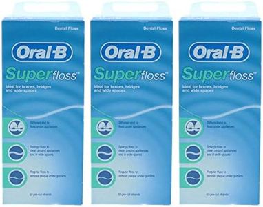 3 x Super Waxed Dental Floss 50 Strands Braces Bridge Wide Space Oral Teeth