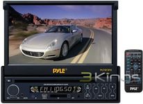 Pyle Single DIN In Dash Car Stereo Head Unit w/ 7inch Flip Out Touch Screen Monitor, Remote - Audio Video Receiver System with Radio, Camera and CD DVD Player Input, MP3, USB, SD Reader - PLTS73FX