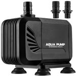 Aquarium Pump, Water Pump, Pond Pump, Submersible Pump 1500L/H, for Pond Fountain Aquarium Rock Garden, Ultra-Quiet Water Pump with Filter and 2 Nozzles 13mm/16mm, Max Delivery Head 1.6m (15W)