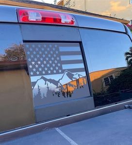 Xinghe Mountain American Flag Decal for Hond@ Ridgeline 2006-2014, Matte Black Vinyl Truck Rear Window Sticker