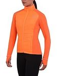 TCA Women's Excel Runner All-Season Reflective Hooded Thermal Water Repellent Packable Running Training Jacket with Pockets - Neon Orange, XS