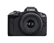 Canon EOS R50 Mirrorless Vlogging Camera (Black) w/RF-S18-45mm F4.5-6.3 is STM Lens, 24.2 MP, 4K Video, Subject Detection & Tracking, Compact, Smartphone Connection, Content Creator