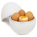 EGGFECTO Microwave Egg Cooker - Hard Boiled Egg Cooker | Easy to Use Egg Steamer | Soft, Medium and Hard Boil Egg Maker | Hardboiled Egg Machine Cooks Up to 4 Eggs At Once | Food-Grade Egg Boiler