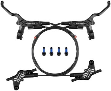 STAR UNION WUXING 4 Piston Hydraulic Brakes, 2-Pin Power-Off Hydraulic Disc Brakes Set Left Front 1000mm & Right Rear 1800mm, for Folding Bike MTB ebike Fat Tire E-Bike