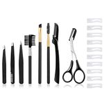 tao pipe Eyebrow Grooming Kit, 19PCS Eyebrow Trimming Kit Professional Eyebrow Tools Set Includes Tweezers, Razor, Grooming Brush, Scissors for Women and Men