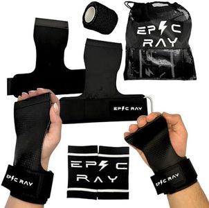 in s(h)ock Barcelona Carbon Microfiber Gymnastics Grips for Cross Training & Calisthenics – Hand Grips Kit with Wrist Wraps & Thumb Tape for Men and Women (Large)