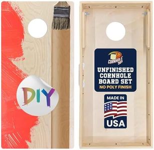 Cornhole365 Premium Cornhole Boards - Unfinished Regulation Size Solid Wood Cornhole Board Set for Outdoor Fun, Durable, Heavy-Duty, Perfect for Custom Painting & Personalization - No Poly Finish