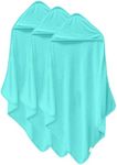 Cosy Family 3 Pack Baby Hooded Towels, Rayon Made from Bamboo, Soft Unisex Bath Towels for Babies,Toddler,Infant - Newborn Essential - Ultra Absorbent Toddler Towels for Baby Boy Girl - Aquamarine