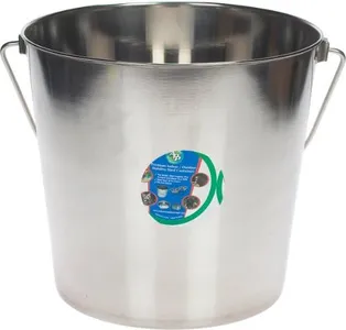 Advance Pet Product Heavy Stainless Steel Round Bucket, 16 Quart