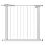 Baby Gate for Doors Wall Fix Extending, Safety Gate, Door and Stair Gate, Baby Gate also suitable for Pets, One-Handed Opening to Both Sides, Metal, White, 76-83 cm