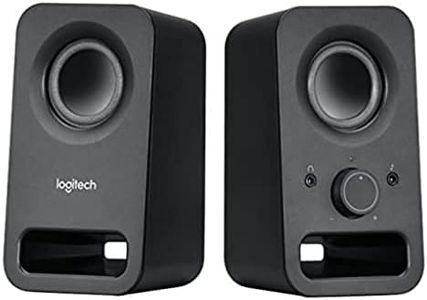 Logitech Z150 Altoparlanti Stereo Multimediali Compatti, Ingresso Audio da 3.5 mm, Controlli ‎Integrati, Jack Per Cuffie, Presa EU/IT, Computer/Smartphone/Tablet/Lettore Musicale, Nero (Notte)