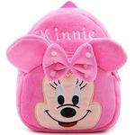 blue tree School Bag for Cute Kids for (1-6 Years), Preschool Soft Plush Pink Minnie Bag for Toddlers, Mini Cartoon Backpack for Baby Boys and Girls