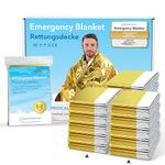 URBAN MEDICAL Premium Rescue Blanket | First Aid Rescue Foil | 10 pieces | Gold/Silver | 210 x 160 cm | Waterproof Rescue Blanket | Cold Protection | Heat Protection | Car Accessories