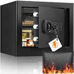 31L Fireproof Safe with Fireproof Bag, Anti-Theft Home Safe Fireproof Waterproof with Removable Shelf, Security Safe Box for Jewellery Medicine Money Important Documents