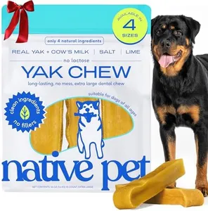 Native Pet Yaks Chews - Long-Lasting Yak Cheese Himalayan Dog Chews - All Natural Dental Chews for Dogs Made with Yak Cheese for Aggressive Chewers - 10 Yak Chews for Extra Large Dogs
