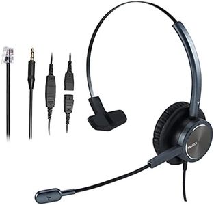 MAIRDI Telephone Headset with RJ9 & 3.5mm Jack for Office Landline Deskphone Cell Phone PC Laptop, Call Center Phone Headset with Microphone, Works for Cisco 7941 7965 6941 7861 8961