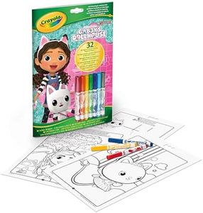 CRAYOLA, Álbum Actividades y Colorear Casa de Muñecas de Gabby, 32 Páginas para Colorear y 7 Minirrotuladores Lavables, 04-7024G