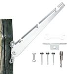 10 Pcs Barbed Wire Arm Extender for Wooden Fence Post,Increase Height by 12” ,Hot-Dip Galvanized Steel Cornered Barb Wire Arm Extensions for Flat Mount,All Bolts&Spanner&Sleeve Included