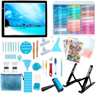 156PCS All Inclusive Diamond Art Accessories Kit with A4 Diamond Painting Light Pad Kit,Diamond Art Trays with Lids& 5D Painting Tools Set for Full Drill & Partial Drill Art
