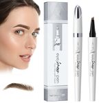 Kolvoii Microblading Eyebrow Pencil, New Upgrade Waterproof Eyebrow Tattoo Pencil, 3D 4 Fork Tip Magic Eyebrow Pen, Natural Makeup Long-Lasting Eyebrow Pencil Stay on All Day for Women(Light Brown)