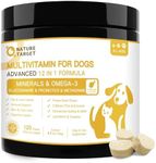 Dog Vitamins for Overall Health with Minerals, Multivitamins for Dogs for Immune Support, Digestive Health, Joint, Hip, Skin and Coat Care with Probiotics, Glucosamine, Enzymes, 120 Freeze Dried Chews