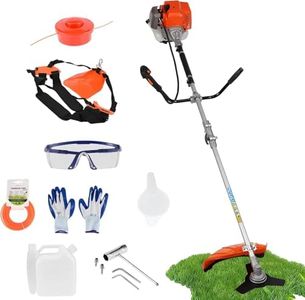 Petrol Grass Strimmer 2 in 1, 2.2kw/8500RPM Grass Trimmer & Garden Strimmer, Air-Cooled Petrol Brush Cutter for Gardening(52 cc 2-Stroke)