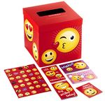 Hallmark Valentines Day Cards for Kids and Mailbox for Classroom Exchange, Emoticons (1 Box, 32 Valentine Cards, 35 Stickers, 1 Teacher Card), one Size (5VBX1905)