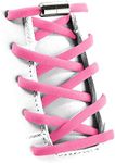 No Tie Shoelaces,Tieless Lock Shoelace Elastic Oval Half Round Athletic Shoe Laces For Trainers Adults Kids Pink