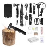 Emergency Survival Kit, 18 in 1 Outdoor Survival Equipment Emergency Tool, Includes Rescue Blanket, Flashlight, Multi-purpose Spoon, Fishing Kit Etc, for Camping Hiking Hunting Outdoor adventure