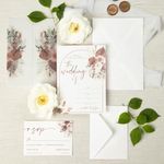 Spelable 30 Set Wedding Invitations With Envelopes and Rsvp Cards, Boho Wedding Invitations,Include 5x7 inch Fill-in Invitation,Vellum Wrap,Rsvp Card, Self Seal Envelopes,Gold Wax Seal Stickers