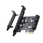 YABOANG PCIE to USB 3.0 Dual 19pin Card, PCI Express 1X to 2 Ports 20pin Expansion Card, 5Gbps USB PCIE Card Internal Header Expands 4 PCIE USB 3.0 Front Panel Ports for Window XP/Vista/7/8/10/11