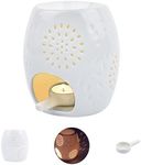 Locisne Ceramic Hollowing Floral Aroma Lamp Oil Diffuser Romatherapy Furnace Ceramic Incense Burner Oil Candle Furnace Tea Light Holder Candle Holders
