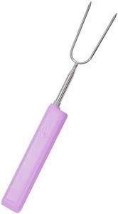 derYEP Electric Roasting Stick, Automatic Rotate BBQ Fork For Fire Pit, Chicken Wings Hotdog Kebabs S'mores Roaster, Outdoor Camping Kit, Rotisserie Skewer, 34" 1 PACK (Purple)
