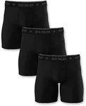 INTO THE AM Men's Modal Boxer Briefs 3 Pack - Ultra-Soft Compression Athletic Stretchy Sports Underwear Shorts (Black/Black/Black, XX-Large)