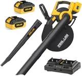 ZEGJAW Cordless Leaf Blower & Vacuum, 3-in-1 Leaf Vacuum Mulcher with Bag, 40V 330CFM Battery Leaf Blower with 2x4.0Ah Battery & Charger for Lawn Care, 5-Speeds Variable Control