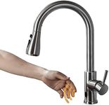 Touchless Kitchen Faucet with Pull Down Sprayer Brushed Nickel Kitchen Faucet Infrared Sensor Kitchen Faucet Touchless Kitchen Sink Faucets Stainless Steel Single Handle Motion Sensor Kitchen Faucet
