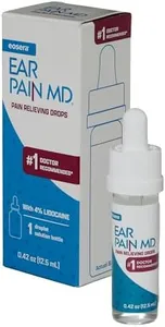 eosera® Ear Pain MD® - Pain Relieving Drops with 4% Lidocain 12.5mL | Drops for Ear Pain I Doctor Recommended | Fast-Acting | Temporary Pain Relief