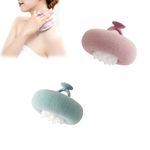 Super Soft Exfoliating Bath Sponge, 2024 New Bath Sponge, Can Replace The Shower Ball, with Suction Cup to Absorb The Wall (Purple&Blue)