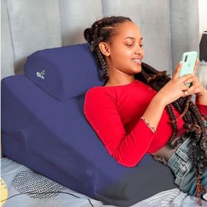 Coussin Anti Reflux Adulte Ritalia® Grand 60x60x30 REHAUSSEUR Matelas Adulte Coussins de Lecture pour lit Oreiller de Lecture avec 3 élévations pour surélever Le Matelas Reading Pillow Wedge