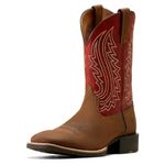 Ariat Men's Sport Big Country Cowboy Boot, Bright Red/Willow Branch, 9.5 Wide