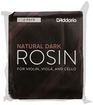 D'Addario Violin Rosin - Cello Rosin - Natural Rosin Violin, Dark, Two Pack