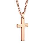 PROSTEEL Customize Name Necklace Rose Gold Color Cross Necklace Christian Jewelry Gift
