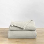 Baloo Natural Linen Duvet Cover, Removable Cover for Weighted Blankets - Soft, Premium, Breathable French Linen, 152x203 cm, Oatmeal