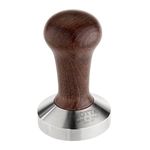 Motta 8170/M Professional Flat Base Coffee Tamper, 57mm, Brown Handle