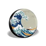 XWQWER Blue Ocean Wave Spare Tire Cover for Camper RV SUV Trailer Truck and Many Vehicle, Universal Fit Wheel Covers Waterproof Dustproof (Diameter 23” - 33”)