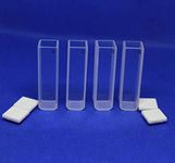 4 pcs Standard Glass Cuvette 10mm, 3.5ml; Spectrometer Cell 2 Clear Windows, 3.5ml