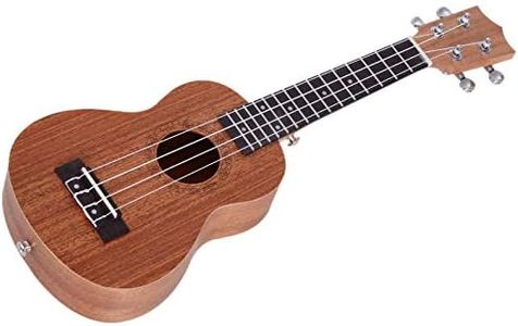 HOMCOM Ukelele 21 Pulgada Ukelele Soprano de Iniciación para Principiantes Ukelele Concierto Hawaiian Cuerdas Aquila de Nylon Material Madera 53x17,5x6,2 cm