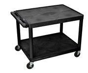 LUXOR LP27E-B AV Carts, 2 Shelves